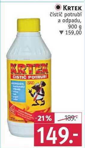 Rossmann Krtek čistič potrubí a odpadu, 900 g nabídka