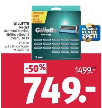 Rossmann Gillette mach3 náhradní hlavice, 18 ks nabídka