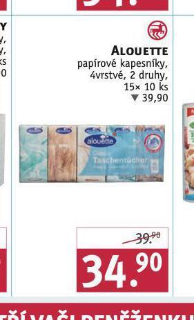 Rossmann Alouette papírové kapesníky nabídka