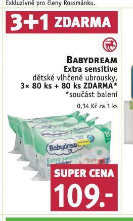 Rossmann Babydream vlhčené ubrousky nabídka