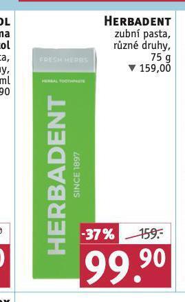 Rossmann Herbadent zubní pasta nabídka