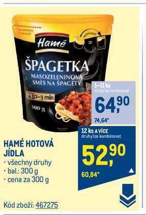 Makro Hamé hotová jídla 300 g nabídka