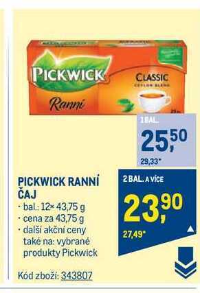 Makro Pickwick ranní čaj 43,75 g nabídka