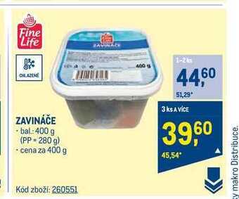 Makro Fine life zavináče 400 g nabídka