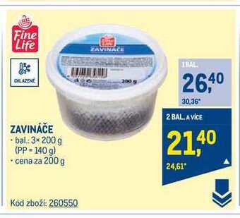Makro Fine life zavináče 200 g nabídka