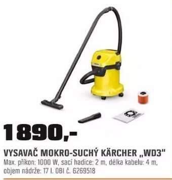 OBI VYSAVAČ MOKRO-SUCHÝ KÄRCHER ,,WD3 nabídka