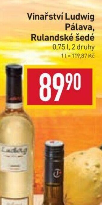 Billa Vinařství Ludwig Pálava, Rulandské šedé 0,75 l nabídka