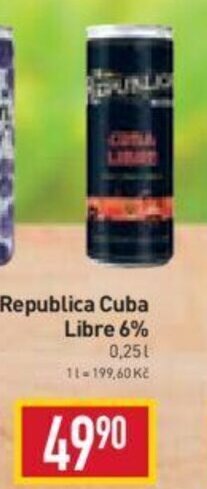 Billa Republica Cuba Libre 6% nabídka