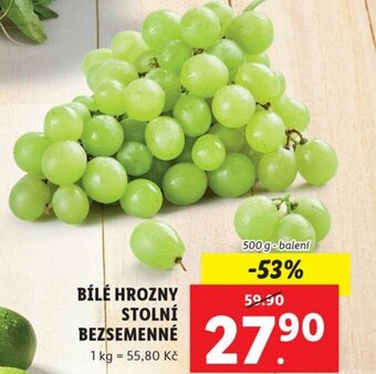 Lidl BÍLÉ HROZNY STOLNÍ BEZSEMENNÉ nabídka