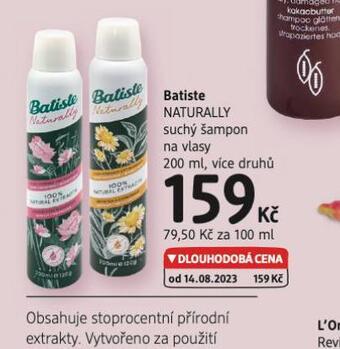 dm drogerie Batiste naturally suchý šampon nabídka