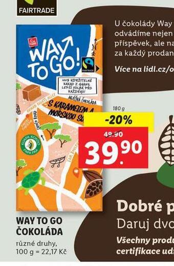 Lidl Way to go čokoláda nabídka