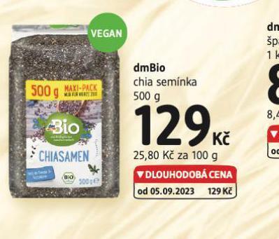 dm drogerie Dmbio chia semínka nabídka