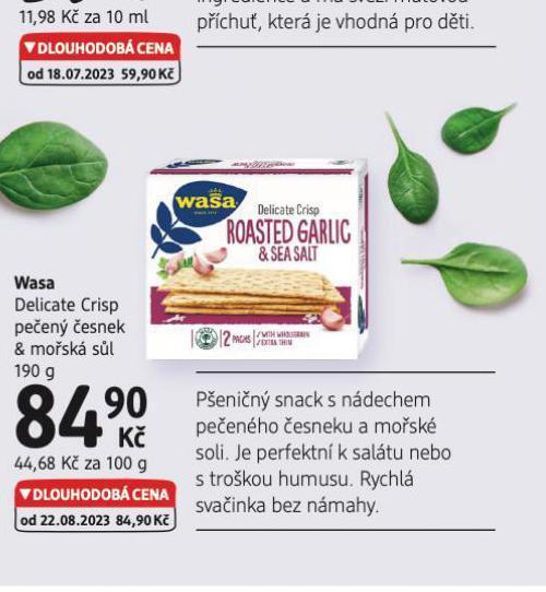 dm drogerie Wasa pečený česnek & mořská sůl nabídka