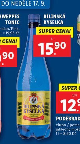 Lidl Bílinská kyselka nabídka