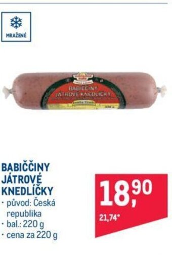 Makro BABIČČINY JÁTROVÉ KNEDLÍČKY nabídka