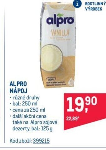 Makro ALPRO NÁPOJ nabídka