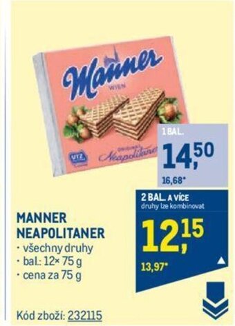 Makro MANNER NEAPOLITANER nabídka