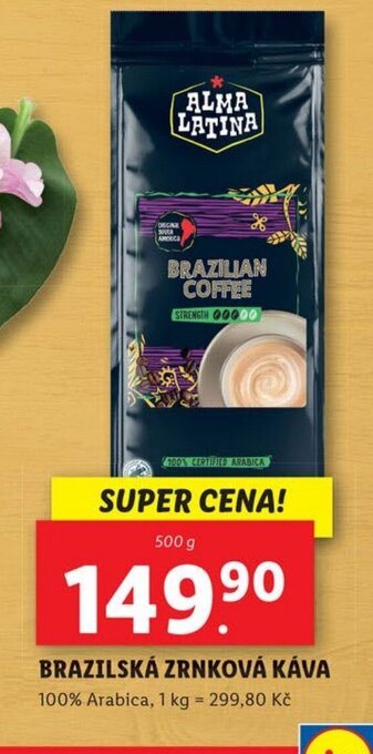 Lidl BRAZILSKÁ ZRNKOVÁ KÁVA nabídka