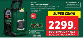 Lidl PARKSIDE Aku stavební rádio nabídka