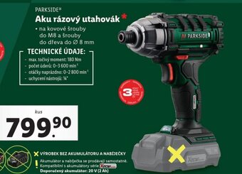 Lidl PARKSIDE Aku rázový utahovák nabídka