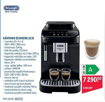 Makro DeLonghi KÁVOVAR ECAM290.22.B nabídka