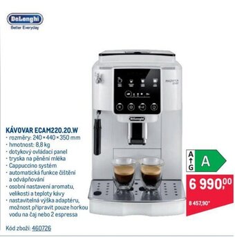 Makro DeLonghi KÁVOVAR ECAM220.20.W nabídka