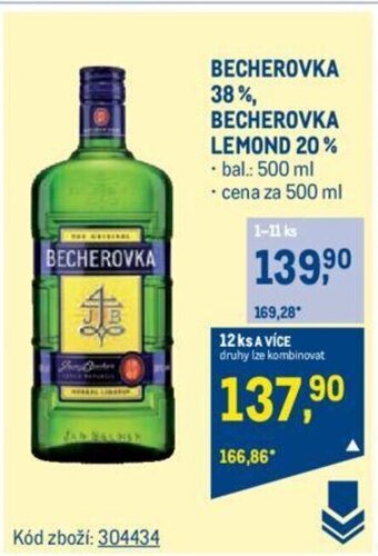 Makro BECHEROVKA 38%, BECHEROVKA LEMOND 20% nabídka