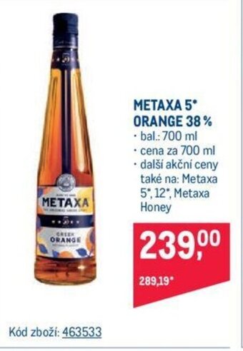 Makro METAXA 5 ORANGE 38% nabídka