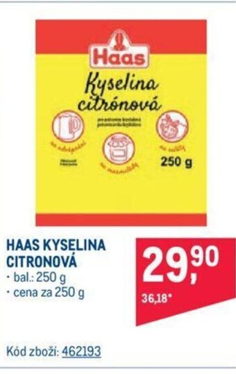 HAAS KYSELINA CITRONOVÁ