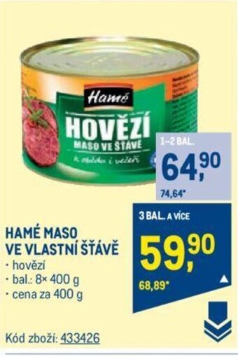 Makro HAMÉ MASO VE VLASTNÍ ŠŤÁVĚ nabídka