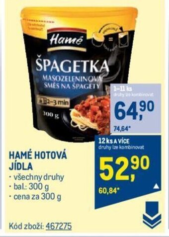 Makro HAMÉ HOTOVÁ JÍDLA nabídka