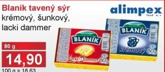 Jip Blaník tavený sýr krémový, šunkový, lacki dammer nabídka