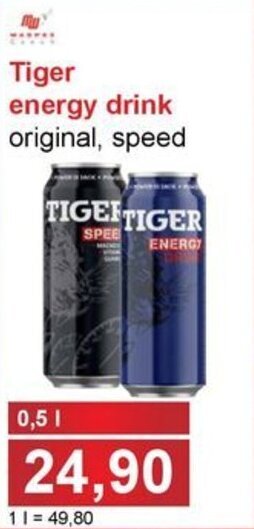 Jip Tiger energy drink nabídka