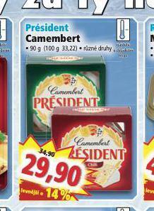 Norma Président camembert sýr nabídka