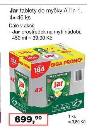 Ráj drogerie Jar tablety do myčky all in 1, 4x 46 ks nabídka