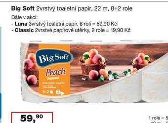 Ráj drogerie Big soft 2vrstvý toaletní papír, 22 m, 8+2 role nabídka