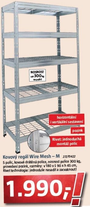 Bauhaus Kovový regál Wire Mesh - M nabídka