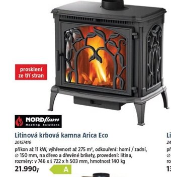 Bauhaus Litinová krbová kamna Arica Eco nabídka