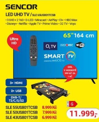 Planeo Elektro LED UHD TV/SLE 65US801TCSB nabídka
