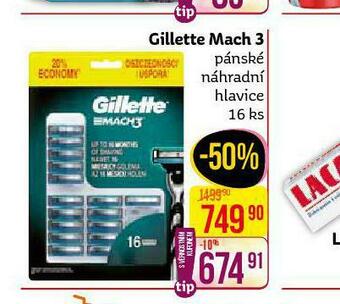 Teta Gillette mach 3 náhradní hlavice nabídka