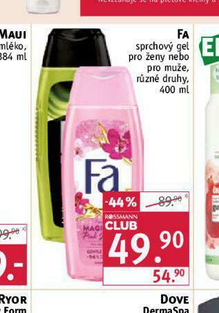 Rossmann Fa sprchový gel nabídka