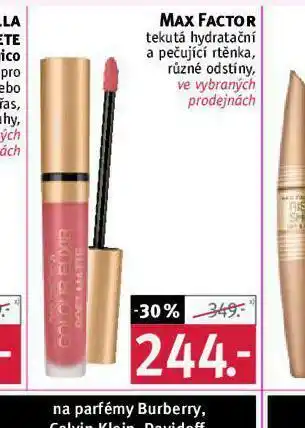 Rossmann Max factor tekutá hydratační a pečující rtěnka nabídka