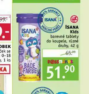 Rossmann Isana kids barebné tablety do koupele nabídka