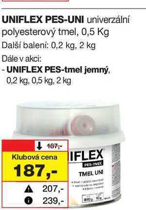 Barvy a laky drogerie Uniflex pes-uni univerzální polyesterový tmel, 0,5 kg nabídka