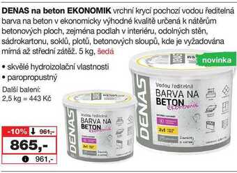 Barvy a laky drogerie Denas na beton ekonomik vrchní krycí pochozí vodou ředitelná barva na beton v ekonomicky výhodné kvalitě určená k nátěrům bet nabídka