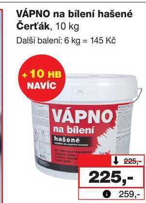 Barvy a laky drogerie Vápno na bílení hašené čerťák, 10 kg nabídka