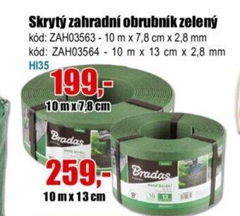 Skrytý zahradní obrubník zelený