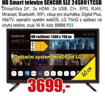 EVA HD Smart televize SENCOR SLE 24S801TCSB nabídka