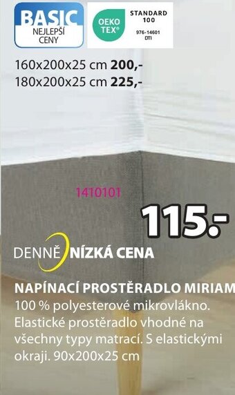 JYSK NAPÍNACÍ PROSTĚRADLO MIRIAM nabídka