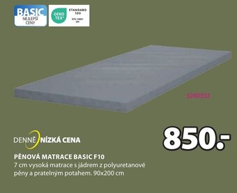 JYSK PĚNOVÁ MATRACE BASIC F10 nabídka